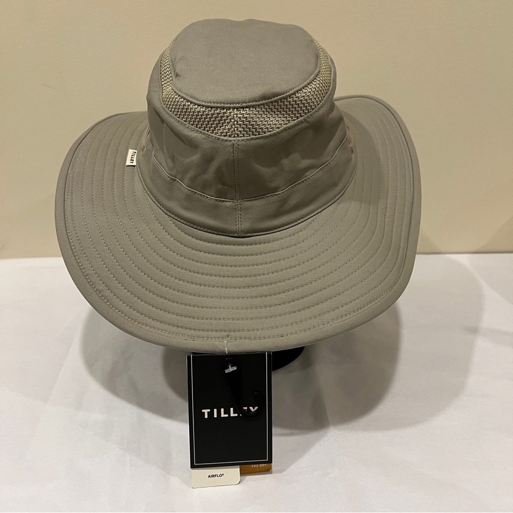 TILLEY MODEL T4MO-1 AIRFLO HIKERS HAT -  BEIGE-GREY - SIZE 7 3/8 - Picture 4 of 11
